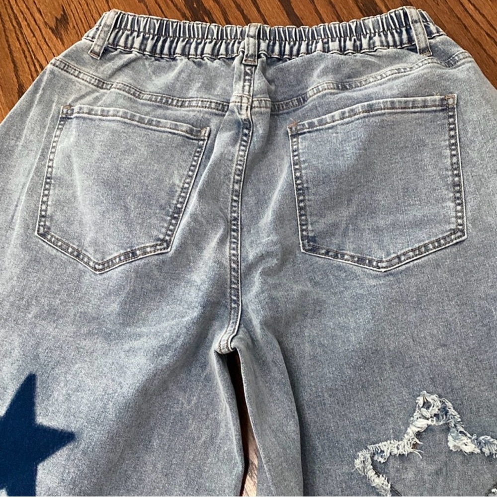 New Blue Velvet Women's Large 12/14 Ultra Flare Wide Leg Jeans Blue Star 90’s - Picture 12 of 12